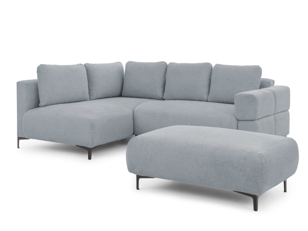 wohnli-moebel-suche-M26041446 Wohnli Möbelsuche - Ecksofa und Hocker mit Schlaffunktion in Bubble-Optik aus Strukturstof