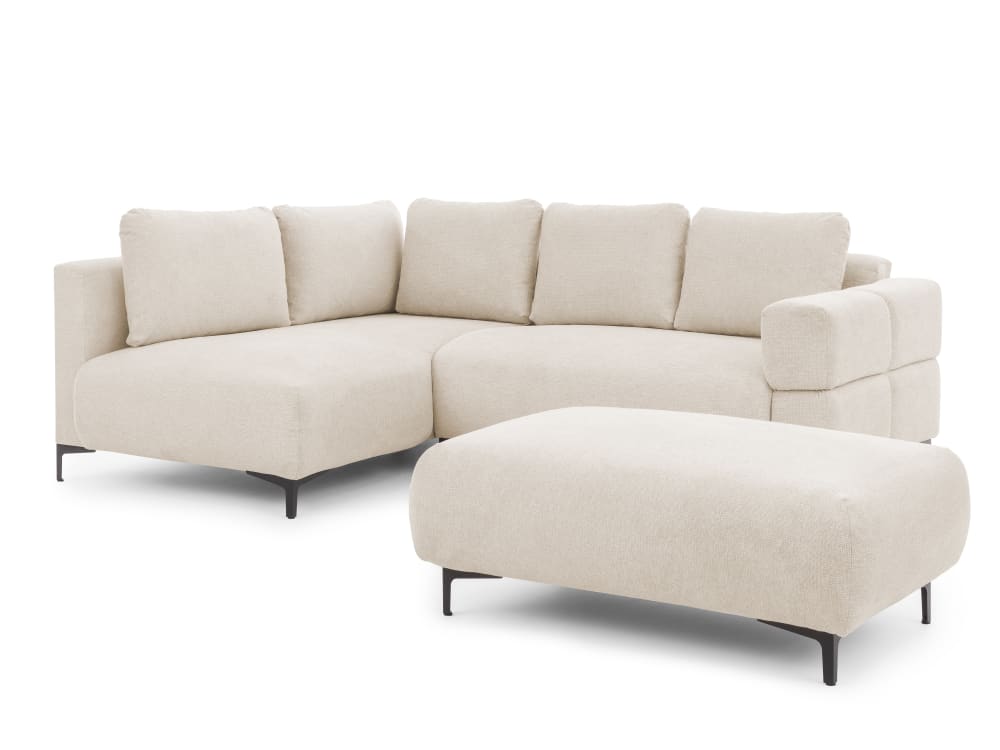 wohnli-moebel-suche-M26041453 Wohnli Möbelsuche - Ecksofa und Hocker mit Schlaffunktion in Bubble-Optik aus Strukturstof