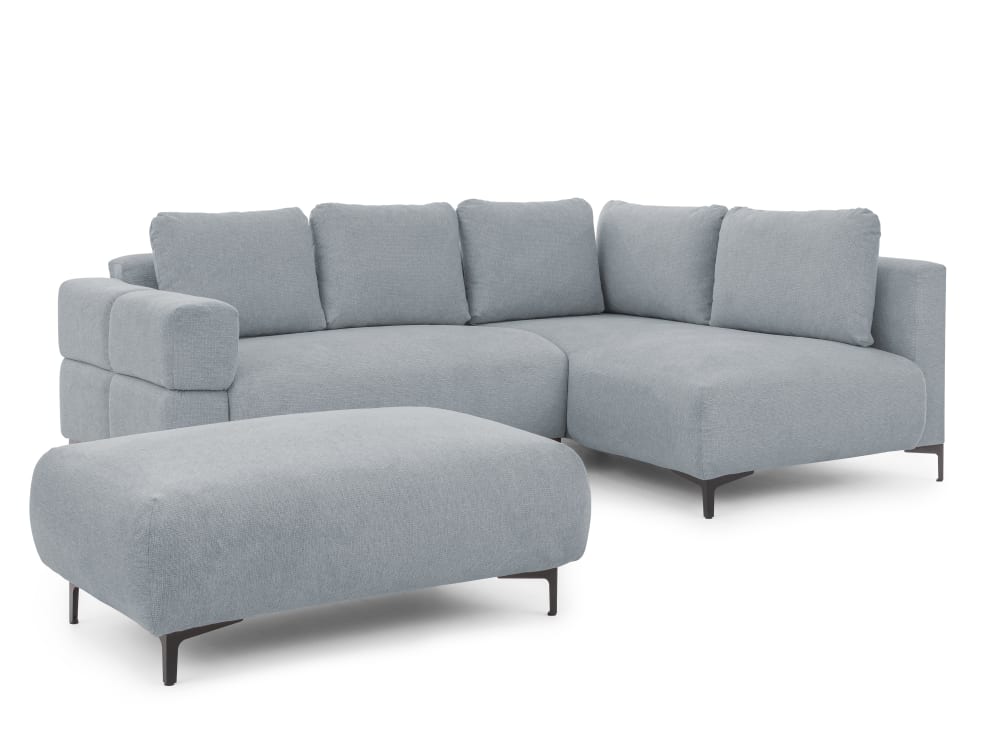 wohnli-moebel-suche-M26041454 Wohnli Möbelsuche - Ecksofa und Hocker mit Schlaffunktion in Bubble-Optik aus Strukturstof