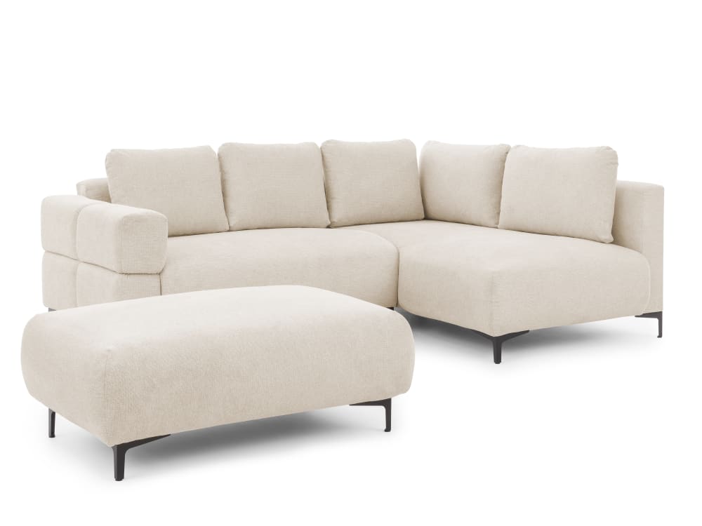wohnli-moebel-suche-M26041456 Wohnli Möbelsuche - Ecksofa und Hocker mit Schlaffunktion in Bubble-Optik aus Strukturstof