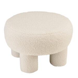 Wohnli Möbelsuche - Runder Pouf Bouclé-Stoff