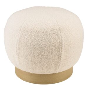 Wohnli Möbelsuche - Runder Pouf Bouclé-Stoff D47cm