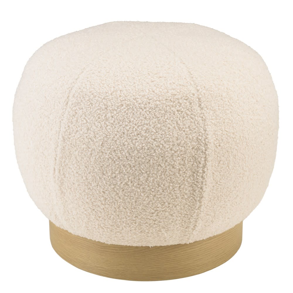 Wohnli Möbelsuche - Runder Pouf Bouclé-Stoff D47cm