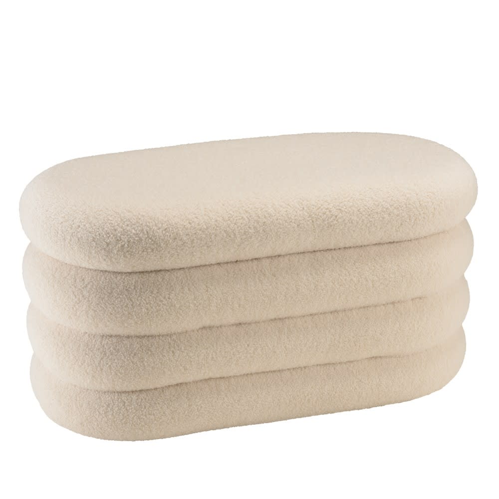 Wohnli Möbelsuche - Bank mit Stauraum Bouclé-Stoff L85cm