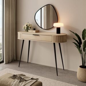 wohnli-moebel-suche-M26042745-1 Konsolentisch 1 Schublade Metallfuß 120x80 cm 120x80x40cm Holz Braun That's Casa Möbel Wohnzimmermöbel Konsolentische