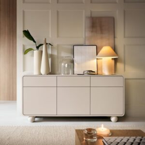 Sideboard Kaschmir 3 Türen 3 Schubladen 160x75 cm 160x75x39cm Holz Beige That's Casa Möbel Esszimmermöbel Sideboards, Highboards & niedrige Anrichten