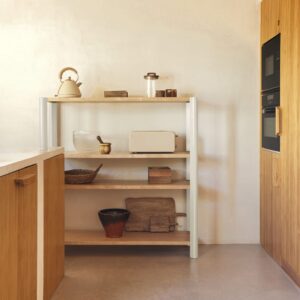 wohnli-moebel-suche-M26042761-1 Offenes Bücherregal 4 Regalböden 125x128 cm 125x128x42cm Holz Beige That's Casa Möbel Flurmöbel Dielenbänke