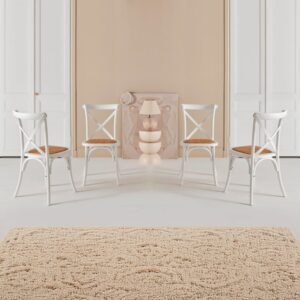 wohnli-moebel-suche-M26042852-1 4er-Set Bistrostühle aus weißem Holz 48x88x53cm Holz Weiß sweeek Möbel Esszimmermöbel Stühle
