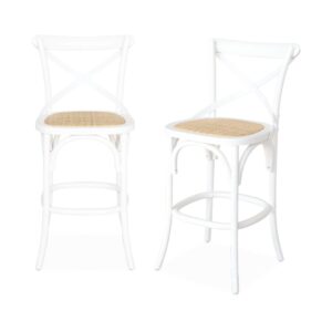 wohnli-moebel-suche-M26042869 Wohnli Möbelsuche - 2er-Set Bistro Vintage Barhocker Holz weiß