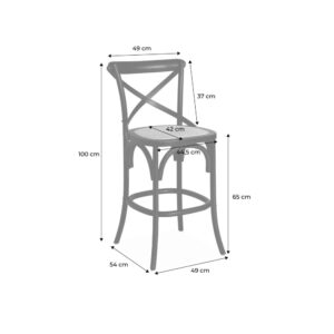 wohnli-moebel-suche-M26042871-1 2er-Set Bistro-Barhocker aus Holz braun 46x105x48cm Holz Braun sweeek Möbel Esszimmermöbel Barhocker