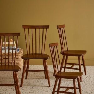 wohnli-moebel-suche-M26042878-1 4er-Set Stühle nussbaumfarben mit Streben aus Hevea-Holz 49x90x44cm Holz Braun sweeek Möbel Esszimmermöbel Stühle