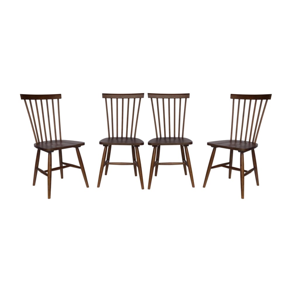 wohnli-moebel-suche-M26042878 Wohnli Möbelsuche - 4er-Set Stühle nussbaumfarben mit Streben aus Hevea-Holz