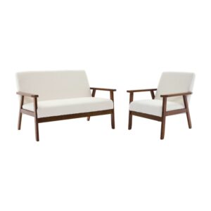 wohnli-moebel-suche-M26042892 Wohnli Möbelsuche - 2-Sitzer-Banksofa und Sessel mit Bouclé-Bezug creme