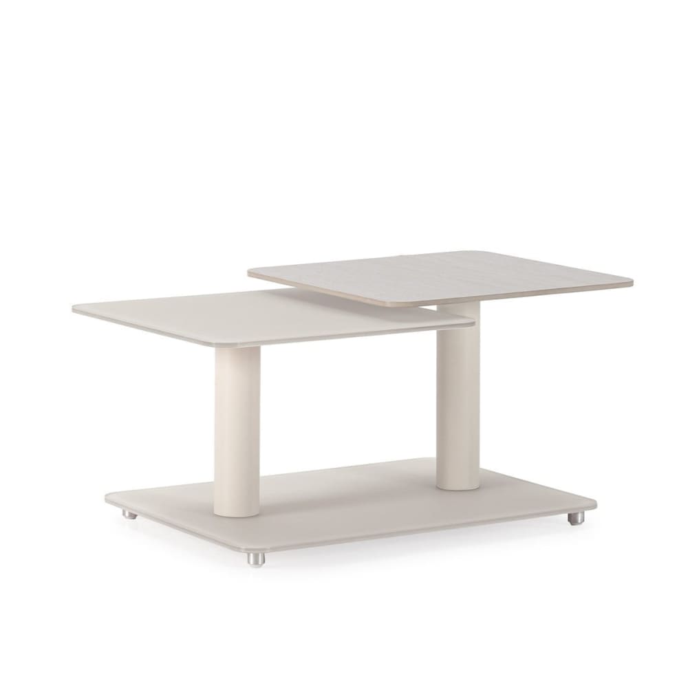 wohnli-moebel-suche-M26043153 Wohnli Möbelsuche - Couchtisch mit Glasplatten L 114 cm - Travertindekor