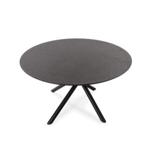 wohnli-moebel-suche-M26043173 Wohnli Möbelsuche - Esstisch mit Metallbeinen Ø 120 cm - Holzdekor Schwarz
