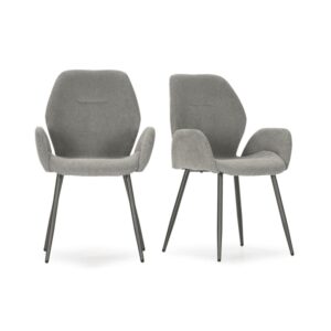 Wohnli Möbelsuche - Stoffsessel 2er-Set mit Metallfüßen H86 cm - Grau