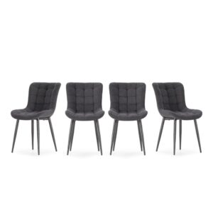 wohnli-moebel-suche-M26043189 Wohnli Möbelsuche - Stühle 4er-Set aus Stoff mit Metallfüßen H 85 cm - Anthrazitgrau
