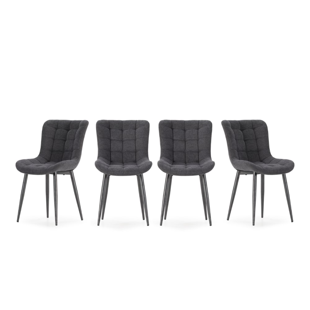 wohnli-moebel-suche-M26043189 Wohnli Möbelsuche - Stühle 4er-Set aus Stoff mit Metallfüßen H 85 cm - Anthrazitgrau