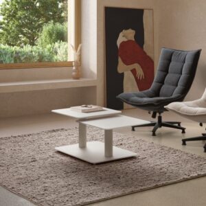 wohnli-moebel-suche-M26043227-1 Couchtisch mit rechteckige Tischplatten L114 cm - Beige 114x43x54cm Glas Beige Calicosy Möbel Wohnzimmermöbel Couchtische