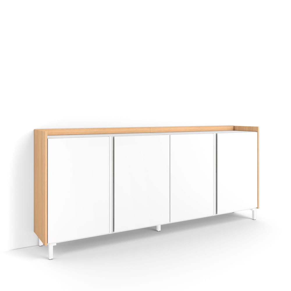 wohnli-moebel-suche-M26043265 Wohnli Möbelsuche - Sideboard Holzeffekt weiß und eiche 207x35x91cm mit Beinen