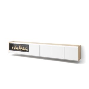 wohnli-moebel-suche-M26043295 Wohnli Möbelsuche - TV-Möbel Holzeffekt weiß und eiche 315x35x50cm Kamin mit Feuereffekt