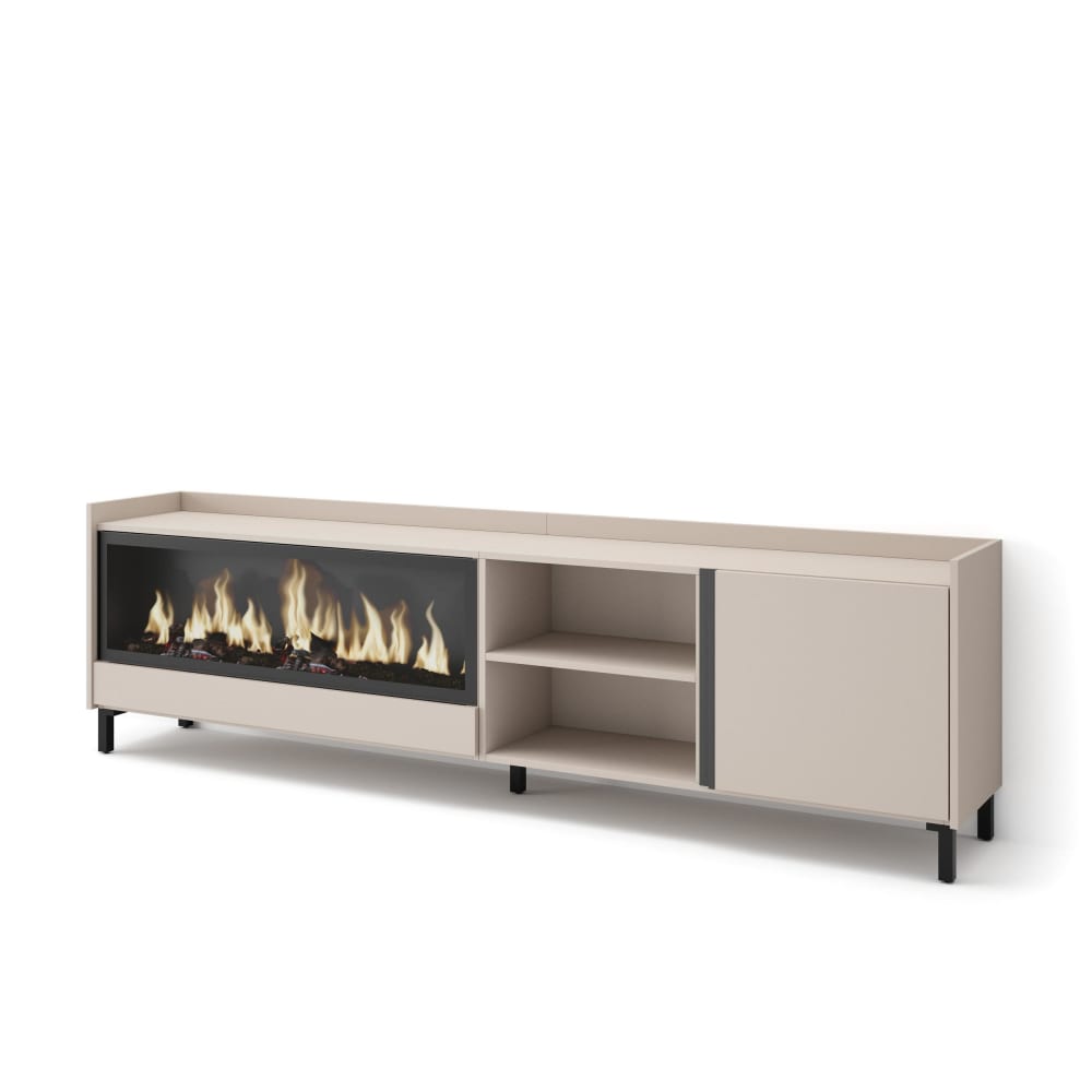 wohnli-moebel-suche-M26043298 Wohnli Möbelsuche - TV-Möbel Holzeffekt beige 212x35x61cm Kamin mit Feuereffekt XXL