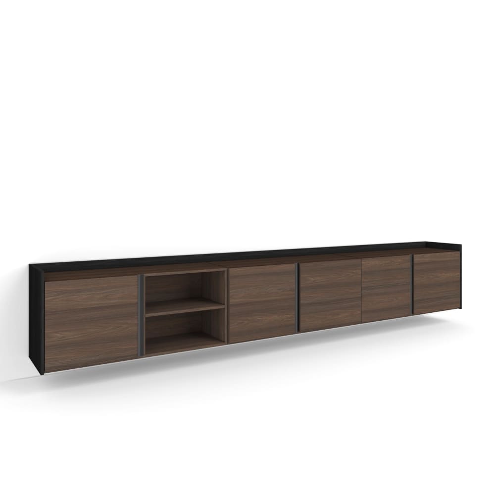 wohnli-moebel-suche-M26043299 Wohnli Möbelsuche - TV-Möbel Holzeffekt dunkler eiche und schwarz 309x35x50cm Hängend