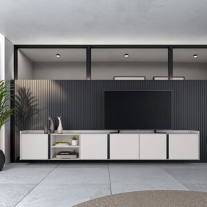 wohnli-moebel-suche-M26043300-1 TV-Möbel Holzeffekt beige 309x35x50cm Hängend 309x50x35cm Spanplatte Beige Skraut home Möbel Wohnzimmermöbel TV-Möbel