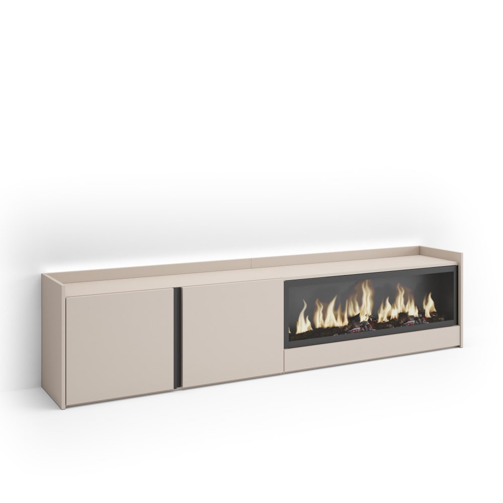 wohnli-moebel-suche-M26043306 Wohnli Möbelsuche - TV-Möbel Holzeffekt beige 212x35x50cm Kamin mit Feuereffekt XXL