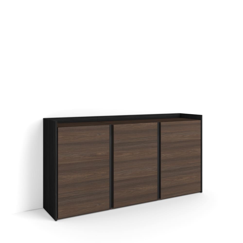wohnli-moebel-suche-M26043324 Wohnli Möbelsuche - Sideboard Holzeffekt dunkler eiche und schwarz 156x35x80cm