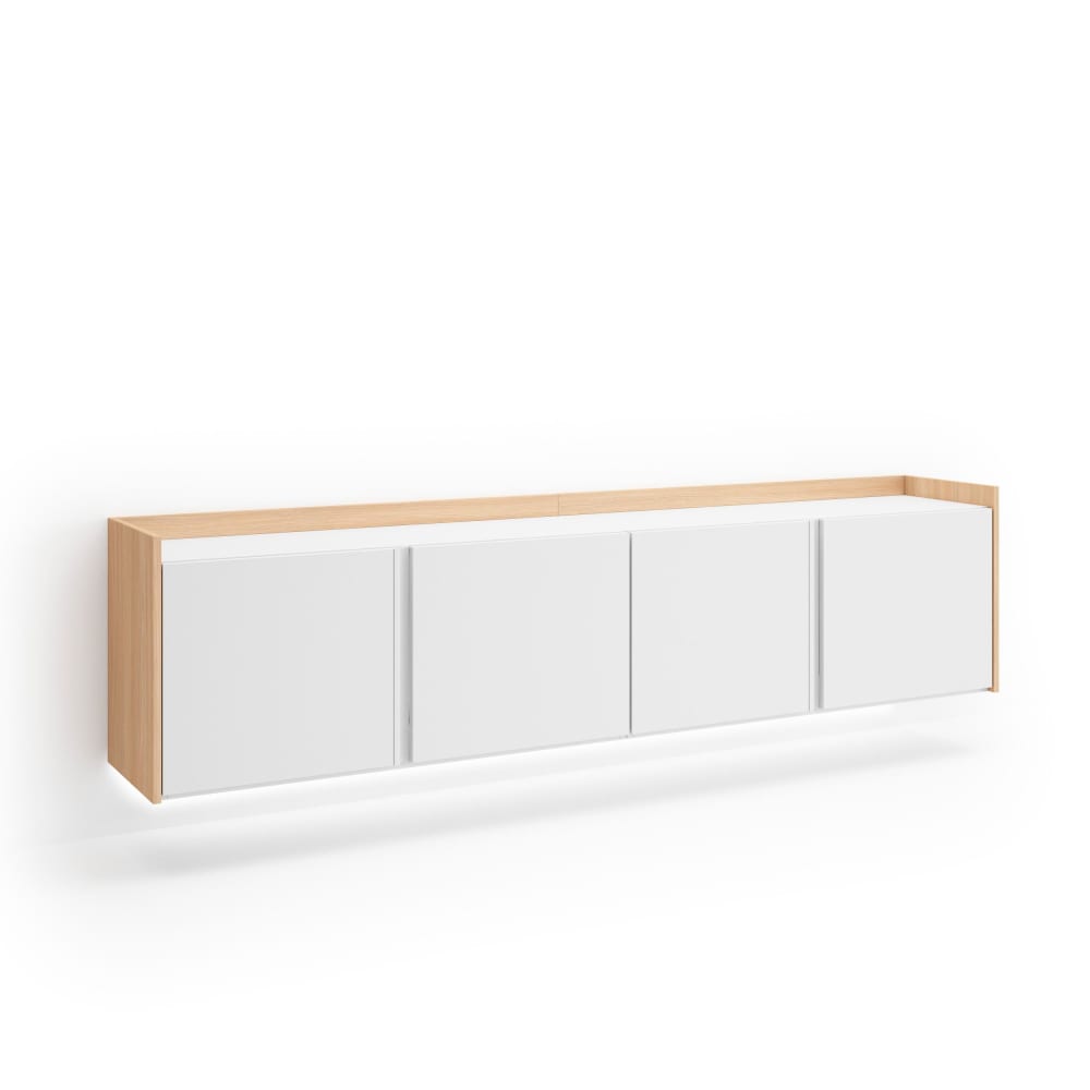 Wohnli Möbelsuche - TV-Möbel Holzeffekt weiß und eiche 207x35x50cm Hängend