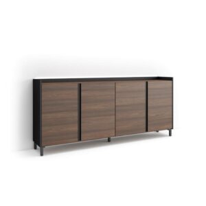 wohnli-moebel-suche-M26043350 Wohnli Möbelsuche - Sideboard Holzeffekt dunkler eiche und schwarz 207x35x91cm mit Beinen
