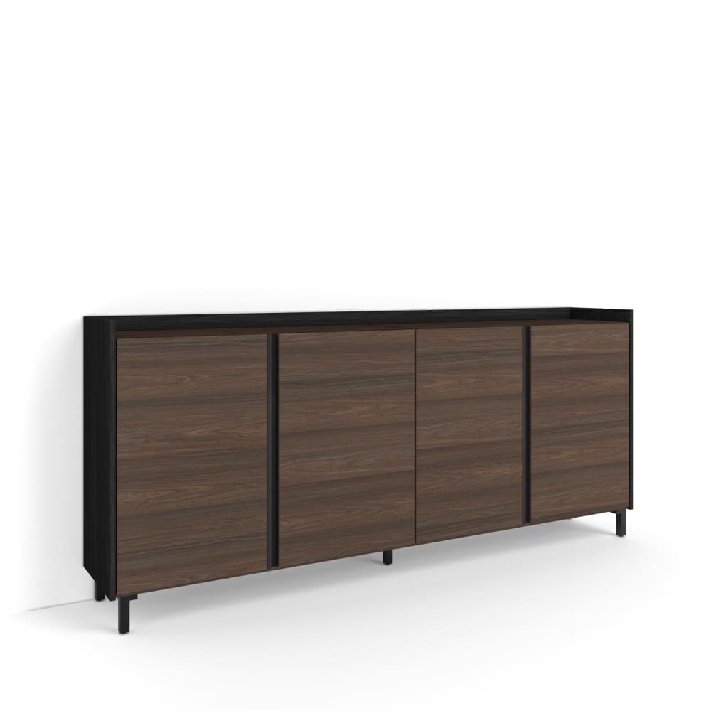 wohnli-moebel-suche-M26043360 Wohnli Möbelsuche - Sideboard Holzeffekt dunkler eiche und schwarz 207x35x91cm mit Beinen