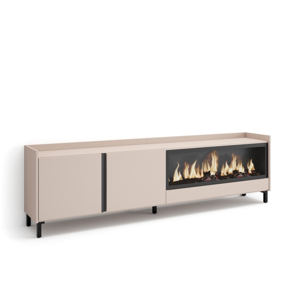 wohnli-moebel-suche-M26043361 Wohnli Möbelsuche - TV-Möbel Holzeffekt beige 212x35x61cm Kamin mit Feuereffekt XXL