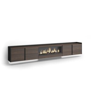 wohnli-moebel-suche-M26043363 Wohnli Möbelsuche - TV-Möbel Holzeffekt eiche schwarz 315x35x50cm Kamin mit Feuereffekt