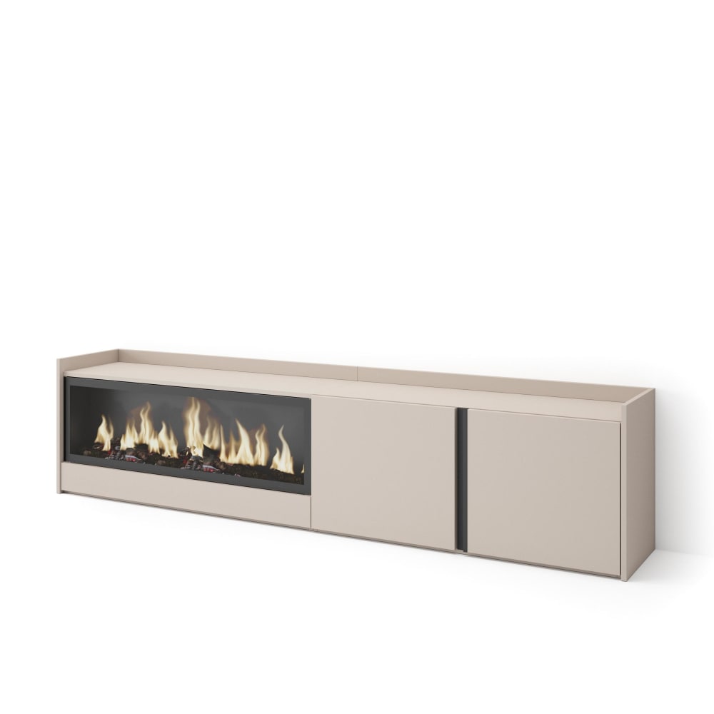 wohnli-moebel-suche-M26043366 Wohnli Möbelsuche - TV-Möbel Holzeffekt beige 212x35x50cm Kamin mit Feuereffekt XXL