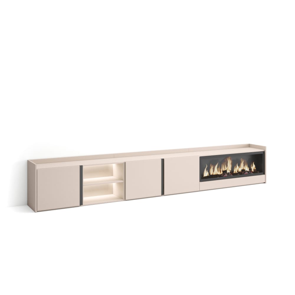 wohnli-moebel-suche-M26043375 Wohnli Möbelsuche - TV-Möbel Holzeffekt beige 315x35x50cm Kamin mit Feuereffekt XXL