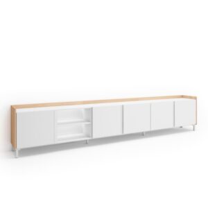 wohnli-moebel-suche-M26043378 Wohnli Möbelsuche - TV-Möbel Holzeffekt weiß und eiche 309x35x61cm mit Beinen