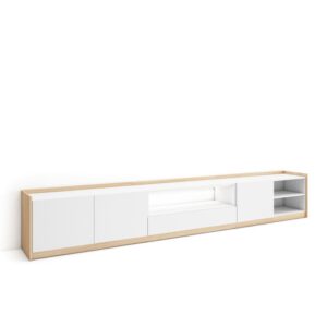 wohnli-moebel-suche-M26043385 Wohnli Möbelsuche - TV-Möbel Holzeffekt weiß und eiche 310x37x50cm mit Led