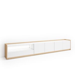 wohnli-moebel-suche-M26043394 Wohnli Möbelsuche - TV-Möbel Holzeffekt weiß und eiche 310x37x50cm mit Led