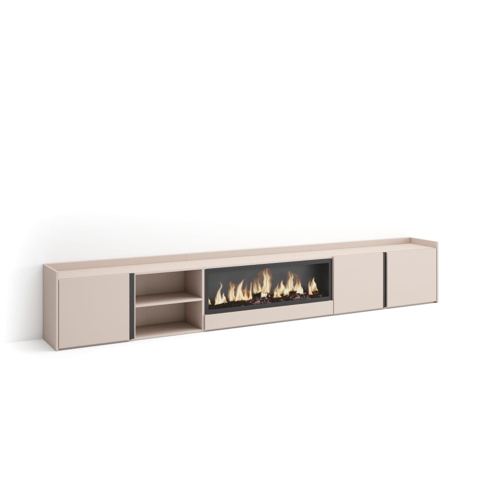 wohnli-moebel-suche-M26043396 Wohnli Möbelsuche - TV-Möbel Holzeffekt beige 315x35x50cm Kamin mit Feuereffekt XXL