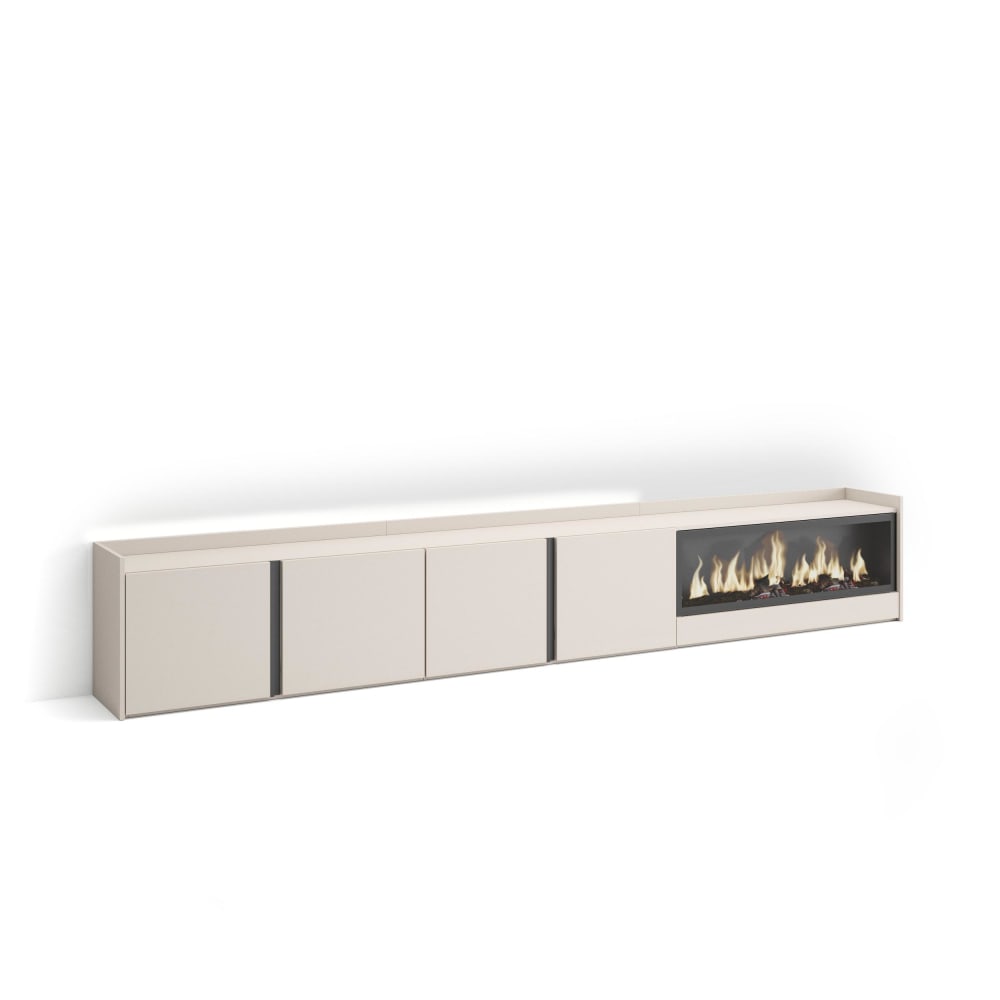 wohnli-moebel-suche-M26043397 Wohnli Möbelsuche - TV-Möbel Holzeffekt beige 315x35x50cm Kamin mit Feuereffekt XXL