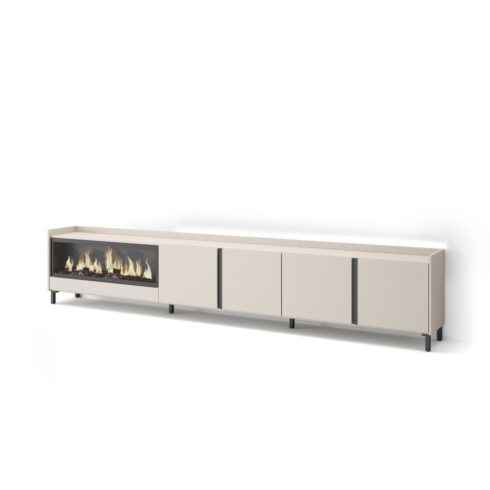 wohnli-moebel-suche-M26043401 Wohnli Möbelsuche - TV-Möbel Holzeffekt beige 315x35x61cm Kamin mit Feuereffekt XXL