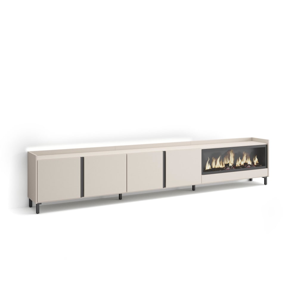 wohnli-moebel-suche-M26043411 Wohnli Möbelsuche - TV-Möbel Holzeffekt beige 315x35x61cm Kamin mit Feuereffekt XXL