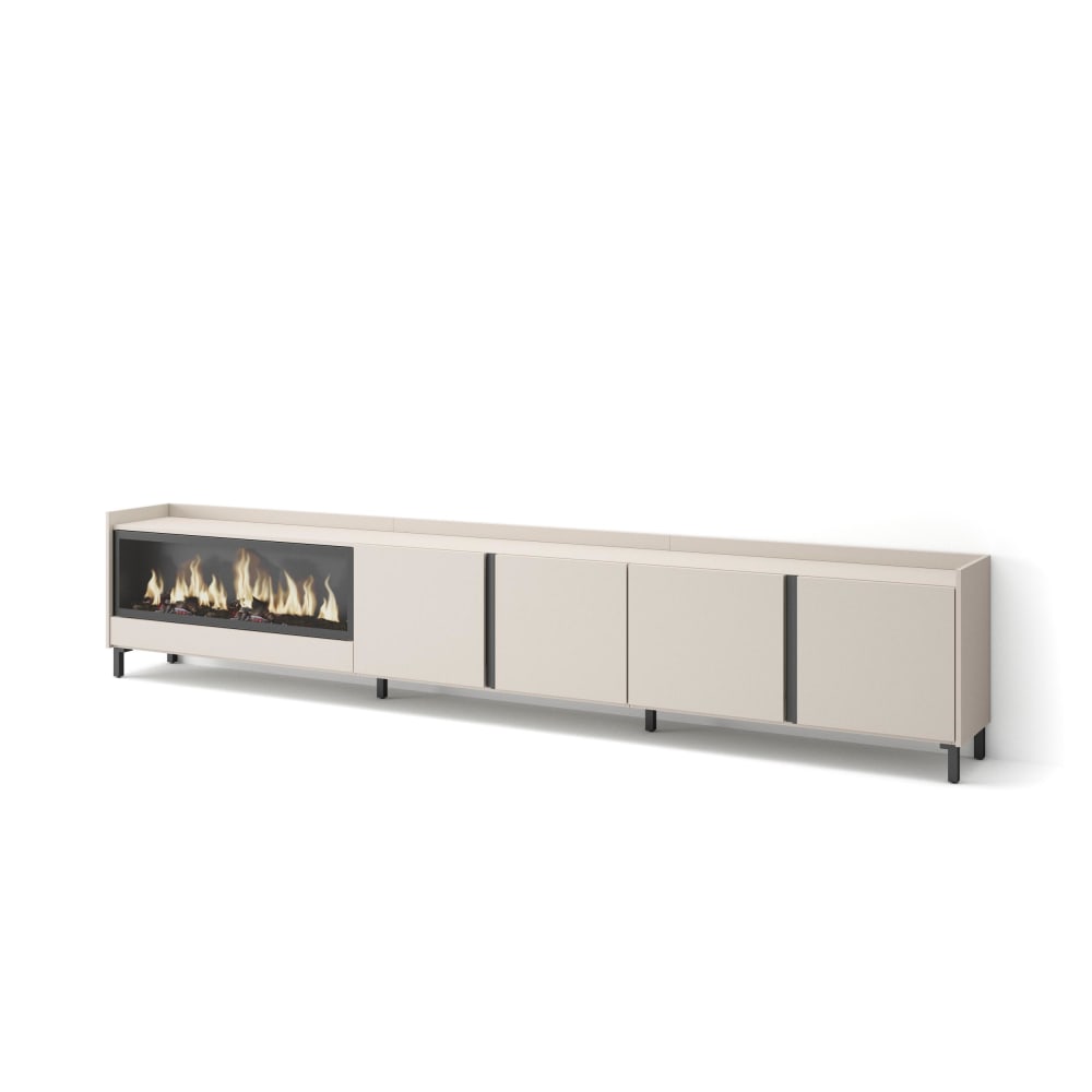 wohnli-moebel-suche-M26043412 Wohnli Möbelsuche - TV-Möbel Holzeffekt beige 315x35x61cm Kamin mit Feuereffekt XXL