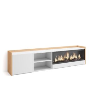 wohnli-moebel-suche-M26043434 Wohnli Möbelsuche - TV-Möbel Holzeffekt weiß und eiche 212x35x50cm Kamin mit Feuereffekt
