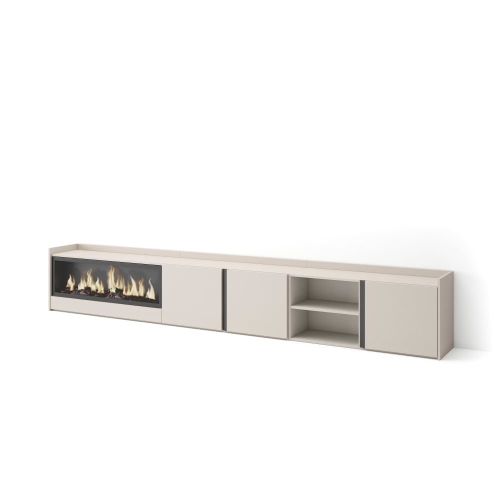 wohnli-moebel-suche-M26043438 Wohnli Möbelsuche - TV-Möbel Holzeffekt beige 315x35x50cm Kamin mit Feuereffekt XXL