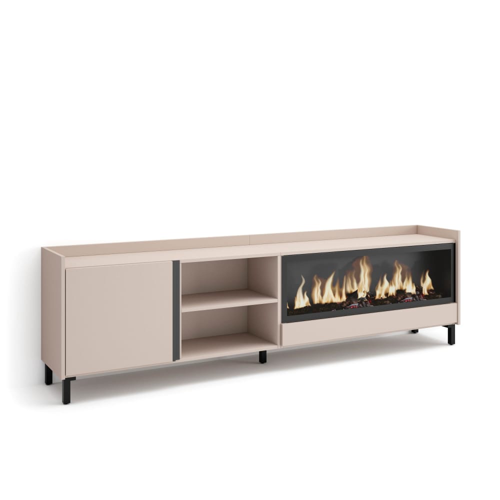 wohnli-moebel-suche-M26043443 Wohnli Möbelsuche - TV-Möbel Holzeffekt beige 212x35x61cm Kamin mit Feuereffekt XXL