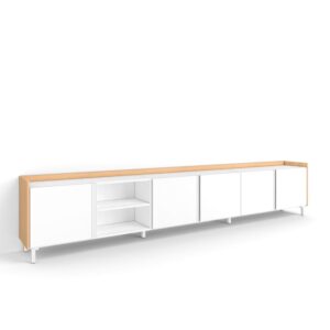 wohnli-moebel-suche-M26043452 Wohnli Möbelsuche - TV-Möbel Holzeffekt weiß und eiche 309x35x61cm mit Beinen