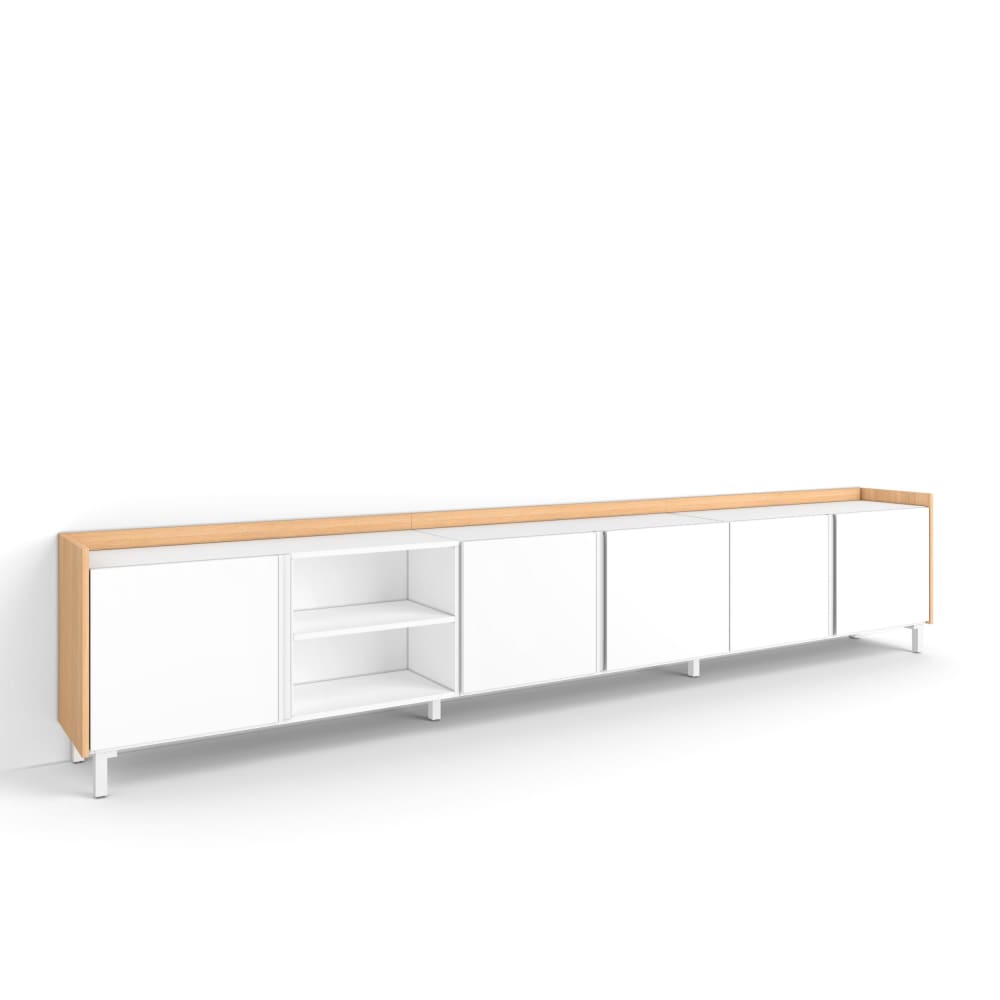 wohnli-moebel-suche-M26043452 Wohnli Möbelsuche - TV-Möbel Holzeffekt weiß und eiche 309x35x61cm mit Beinen